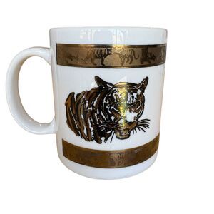Siegfried & Roy Mug Tigers Las Vegas Mirage Gold Collectible Souvenir Y2k  Vtg